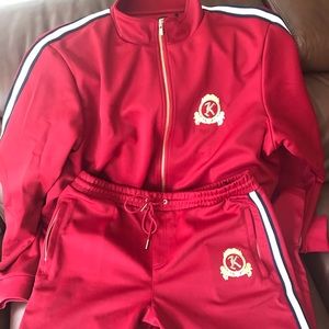 KITH red “BERGDORF GOODMAN” Sweatsuit